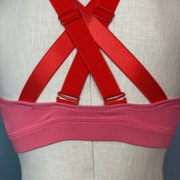 FABLETICS Belle High Impact Sports Bra in Sunset Bonfire Women's Size S Strappy - Picture 6 of 12